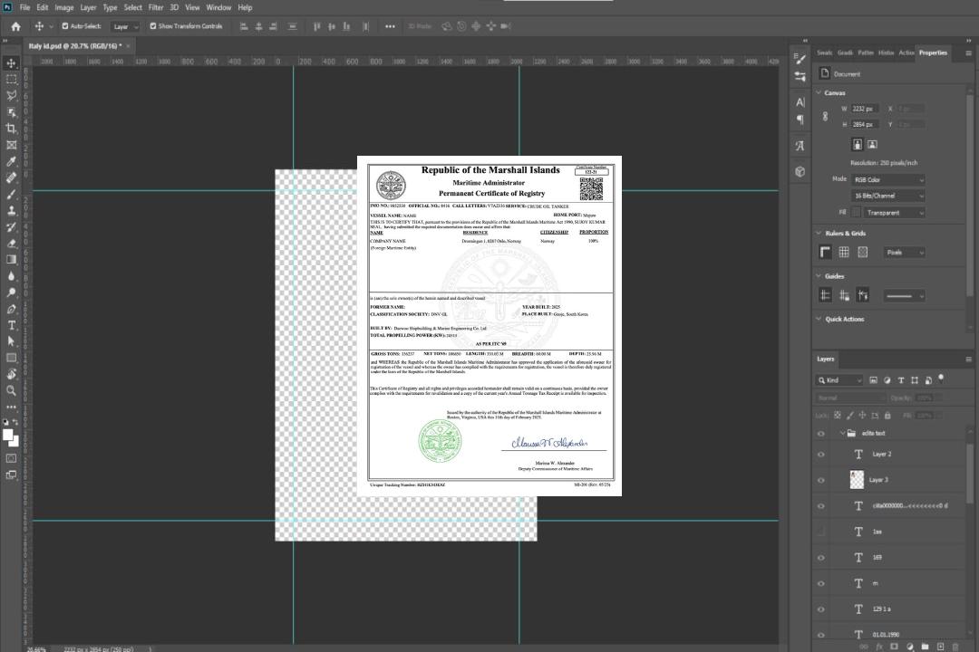 Modèle Word et PDF de certificat d'enregistrement permanent des Îles Marshall template